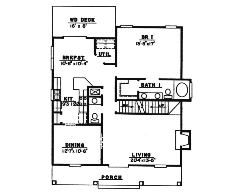 Traditional House Plan First Floor - Eddytown Cottage Style Home 024D-0145 - Search House Plans and More