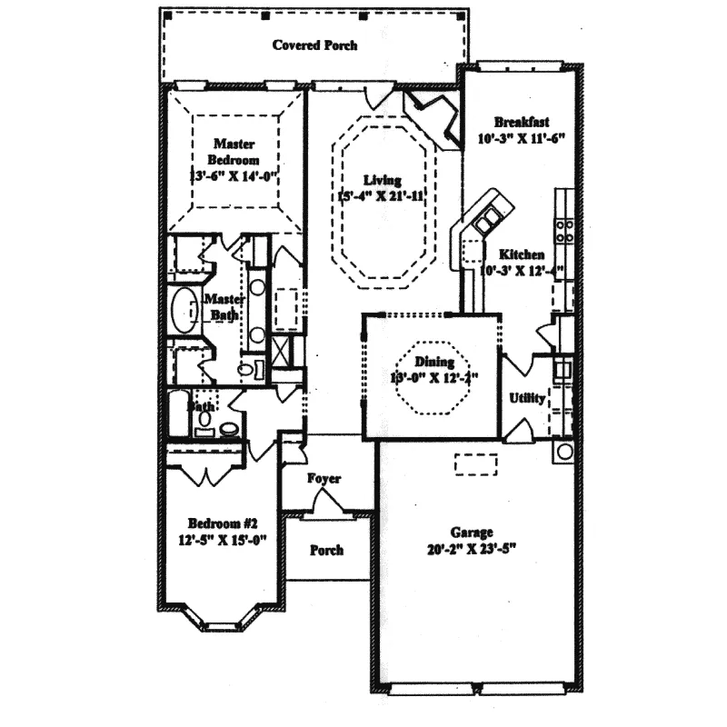 Traditional House Plan First Floor - Hazenmore Narrow Lot Ranch Home 024D-0155 - Search House Plans and More