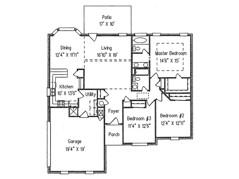 Traditional House Plan First Floor - Morgan Woods Ranch Home 024D-0161 - Shop House Plans and More