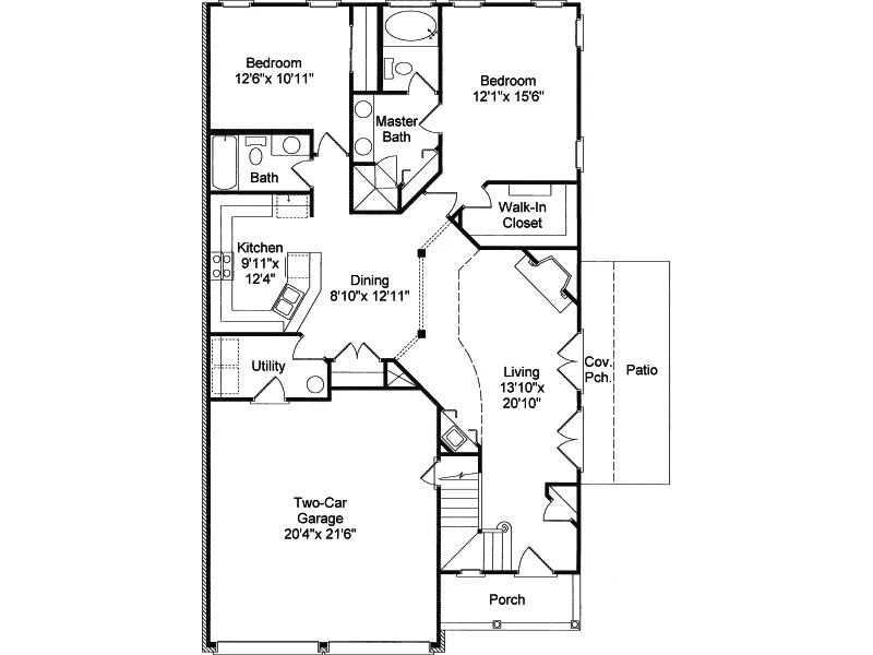 Traditional House Plan First Floor - Lawson Park Narrow Lot Home 024D-0175 - Shop House Plans and More