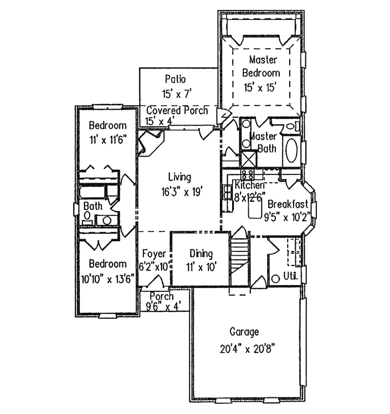 Traditional House Plan First Floor - Stevens Creek European Home 024D-0211 - Shop House Plans and More