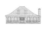 Country Style Home With Covered Front Porch And Twin Dormers On The Roof