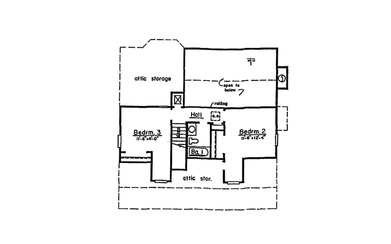 Acadian House Plan Second Floor - Carlton Country Home 024D-0237 - Search House Plans and More