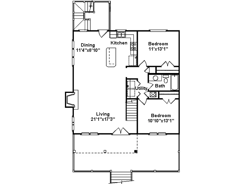 Lake House Plan First Floor - Sea Island Coastal Home 024D-0253 - Shop House Plans and More