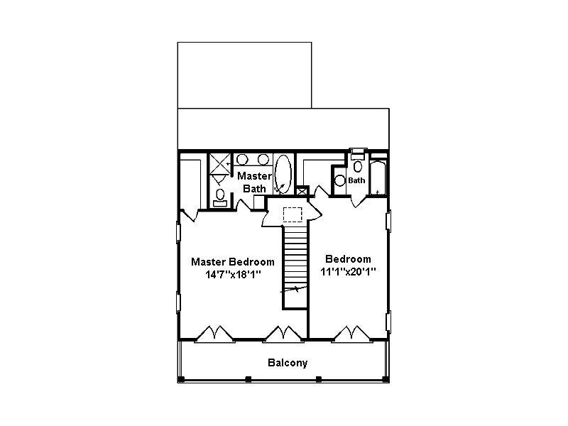 Colonial House Plan Second Floor - Frederica Southern Home 024D-0254 - Search House Plans and More