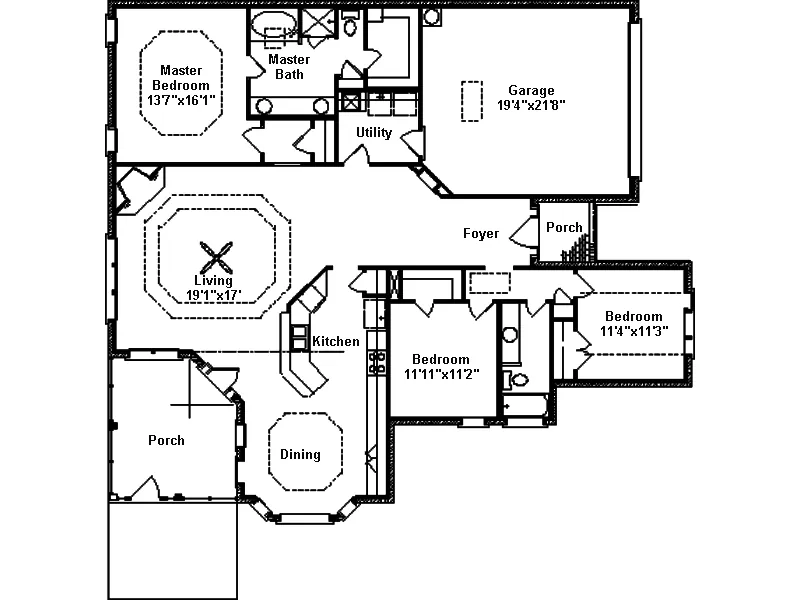 European House Plan First Floor - Gourd Creek Ranch Home 024D-0276 - Search House Plans and More