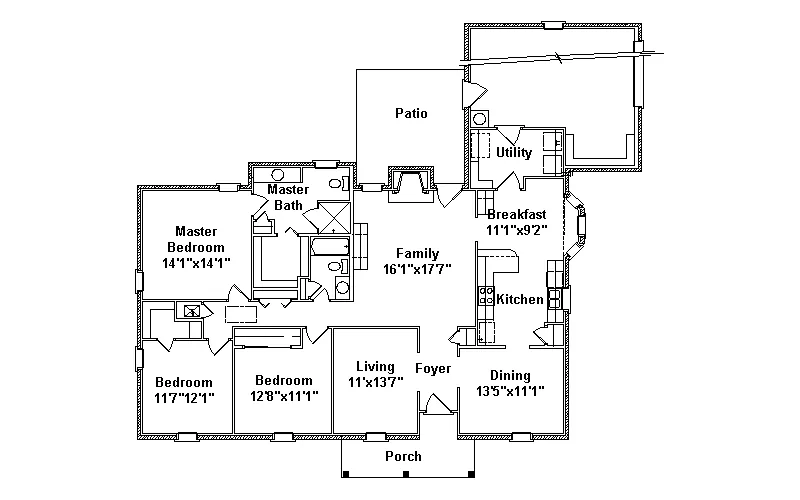 Ranch House Plan First Floor - Vickshire Ranch Home 024D-0283 - Shop House Plans and More
