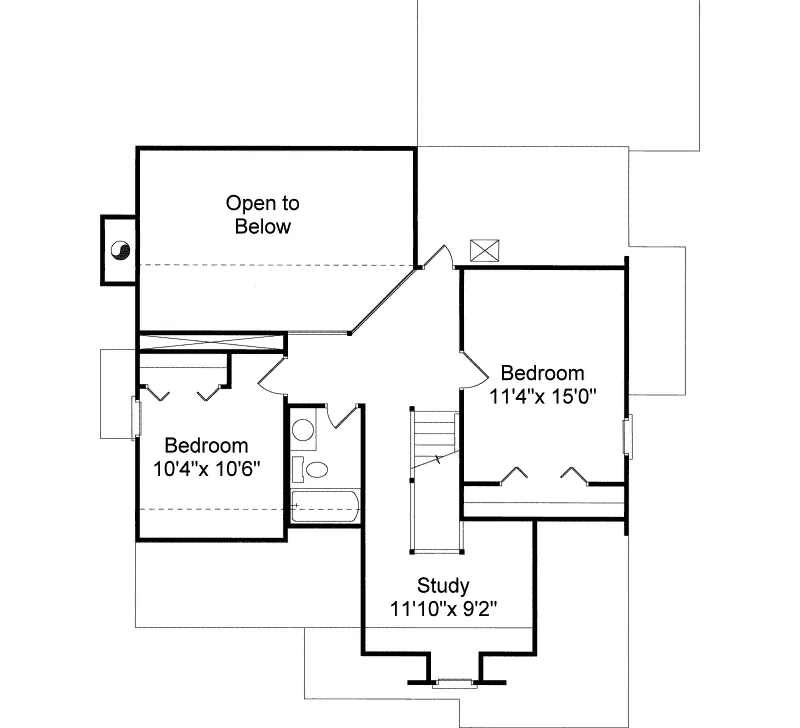 Traditional House Plan Second Floor - Walker Springs Narrow Lot Home 024D-0350 - Shop House Plans and More
