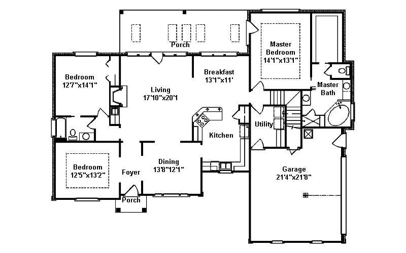 Traditional House Plan First Floor - Darcy Cove Traditional Home 024D-0410 - Search House Plans and More