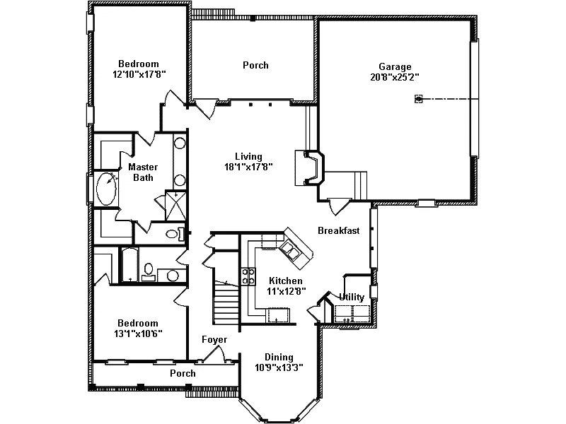 Country House Plan First Floor - Brindley Country Home 024D-0446 - Search House Plans and More