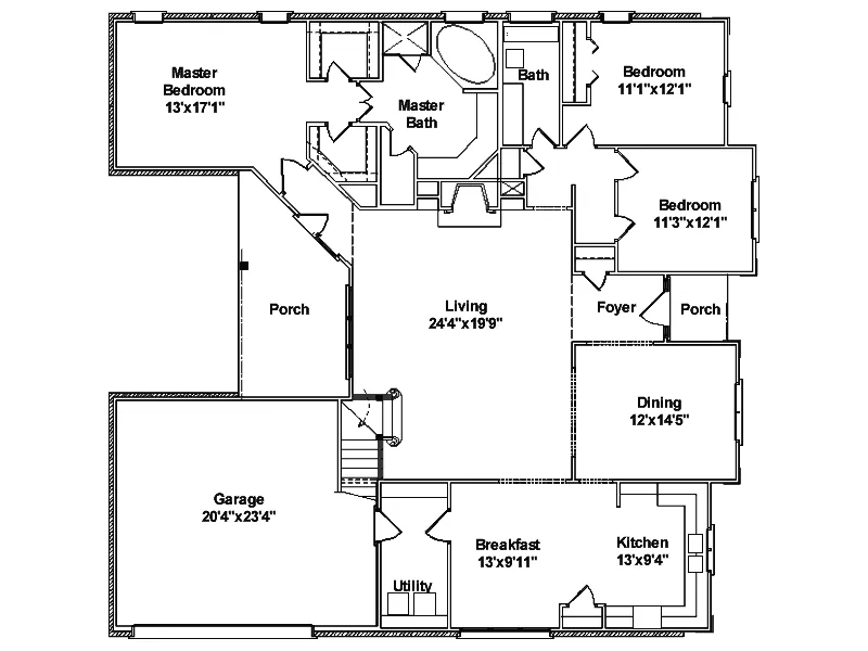 Florida House Plan First Floor - Hollytree Traditional Home 024D-0453 - Search House Plans and More