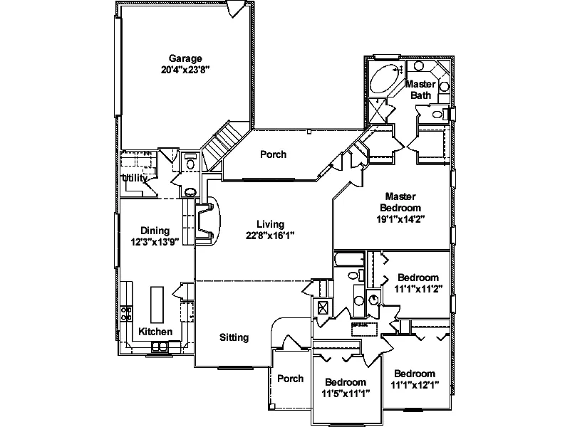 European House Plan First Floor - East Ridge Traditional Home 024D-0489 - Search House Plans and More