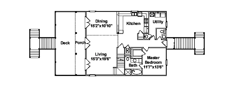 Lake House Plan First Floor - Millertown Waterfront Home 024D-0503 - Shop House Plans and More