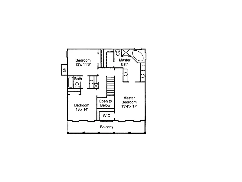 Southern Plantation House Plan Second Floor - West Hills Southern Home 024D-0506 - Shop House Plans and More