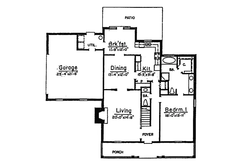 Country House Plan First Floor - Holston Hill Country Home 024D-0513 - Search House Plans and More