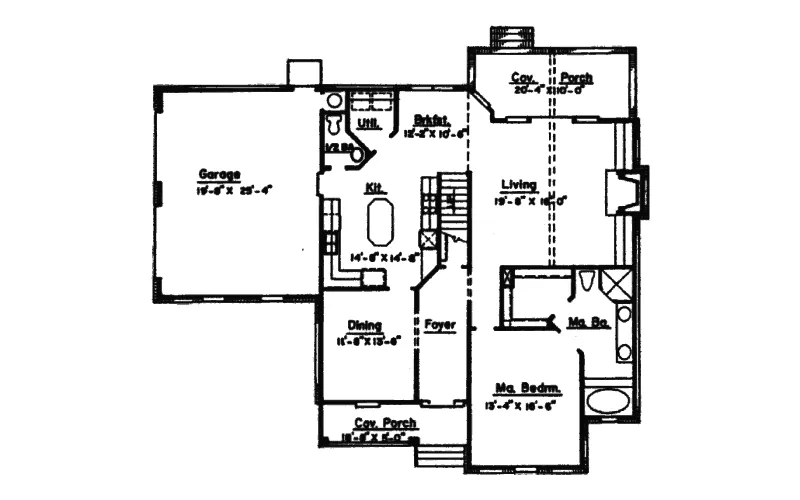 Traditional House Plan First Floor - Lilbourn Traditional Home 024D-0520 - Shop House Plans and More
