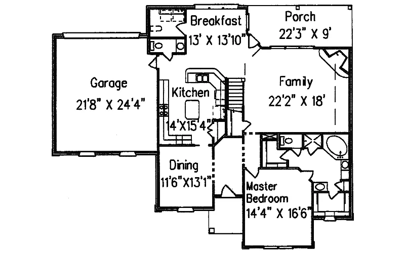 Southern House Plan First Floor - Watkins Park European Home 024D-0581 - Shop House Plans and More