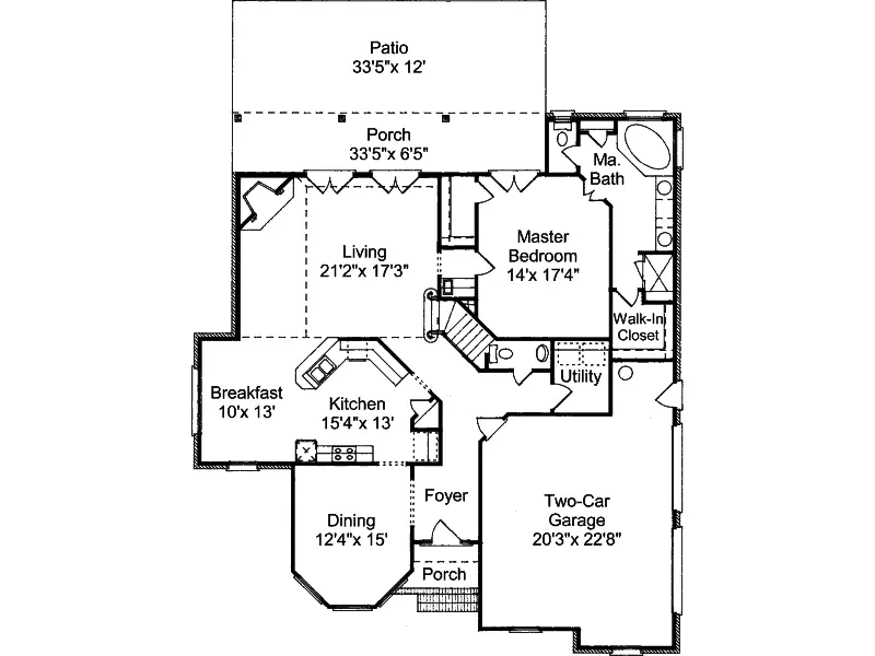 Traditional House Plan First Floor - Mound City Southern Home 024D-0594 - Shop House Plans and More