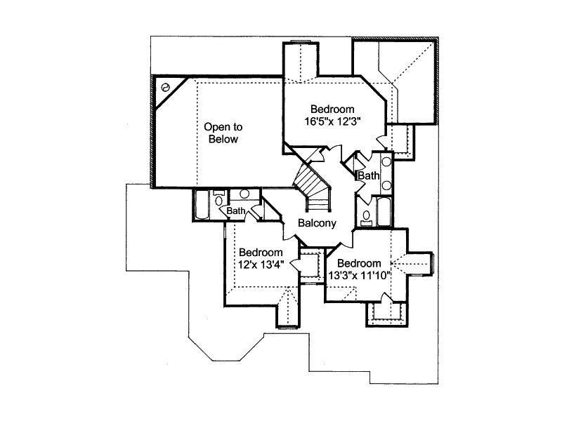 Traditional House Plan Second Floor - Mound City Southern Home 024D-0594 - Shop House Plans and More