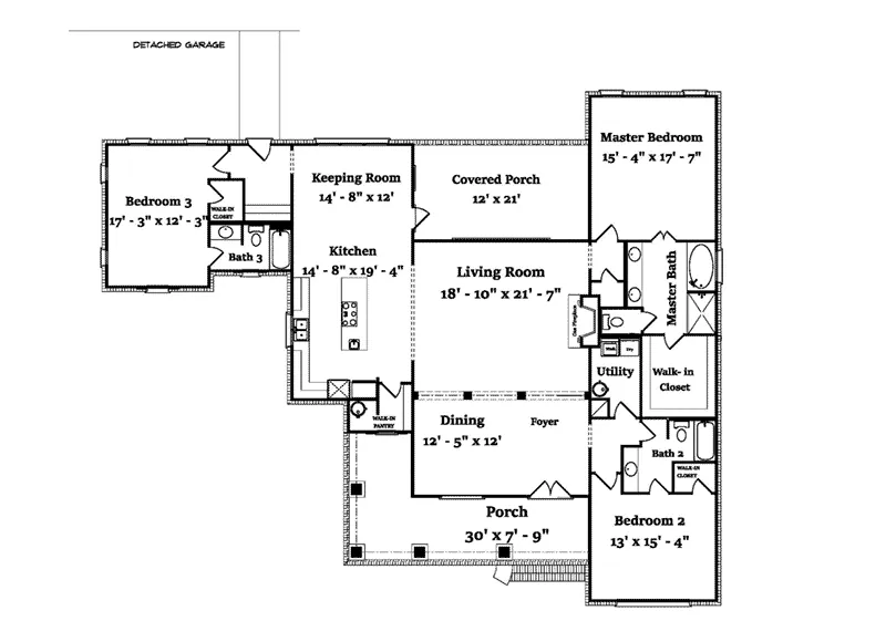 Acadian House Plan First Floor - 024D-0820 - Shop House Plans and More