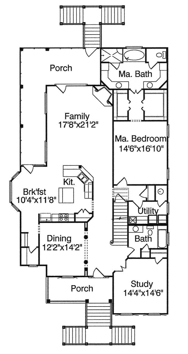 Luxury House Plan First Floor - Frisco Park Plantation Home 024S-0006 - Search House Plans and More
