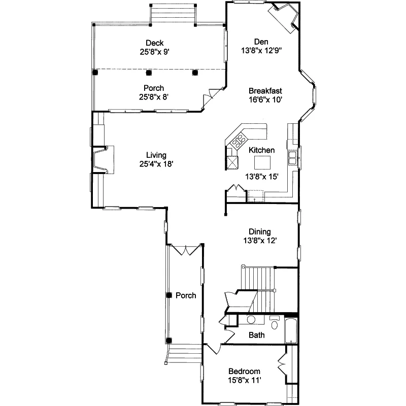 Plantation House Plan First Floor - Donelson Plantation-Style Home 024S-0009 - Search House Plans and More