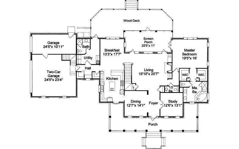 Luxury House Plan First Floor - Society Hill Southern Home 024S-0013 - Shop House Plans and More