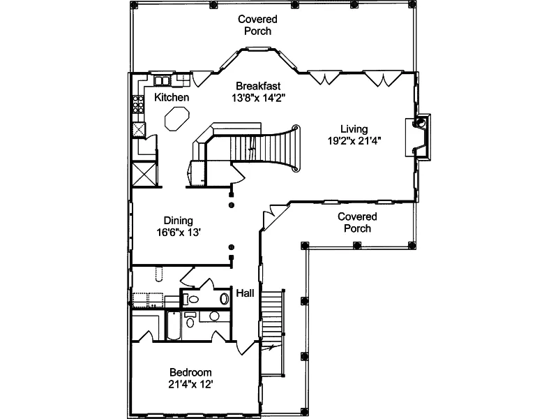 Plantation House Plan First Floor - Hermitage Manor Plantation Home 024S-0014 - Search House Plans and More