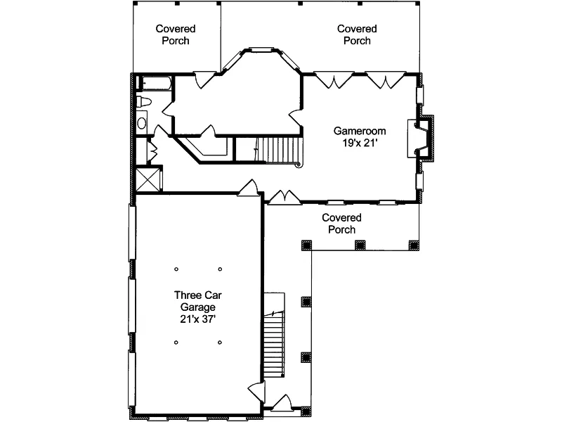 Southern House Plan Garage Floor Plan - Hermitage Manor Plantation Home 024S-0014 - Search House Plans and More