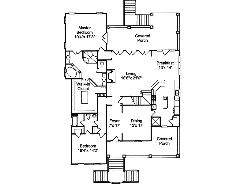 Colonial House Plan First Floor - Burkitt Raised Luxury Home 024S-0022 - Search House Plans and More
