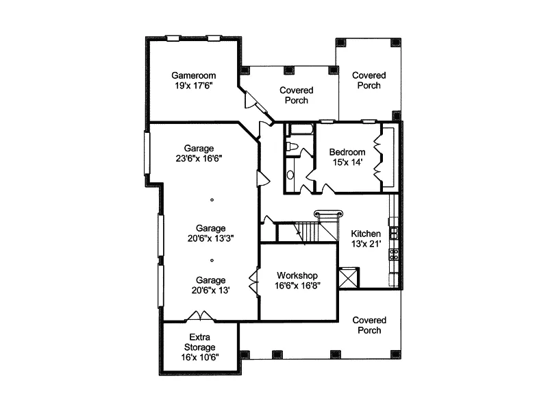 Colonial House Plan Lower Level Floor - Burkitt Raised Luxury Home 024S-0022 - Search House Plans and More