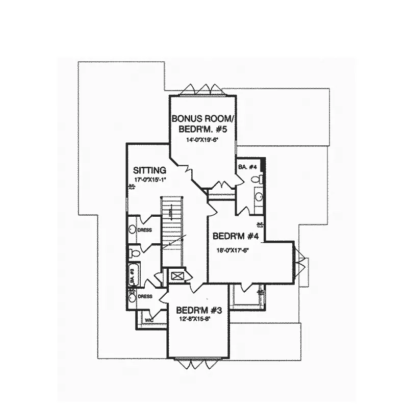 Traditional House Plan Second Floor - Hamilton Creek Green Home 024S-0024 - Search House Plans and More
