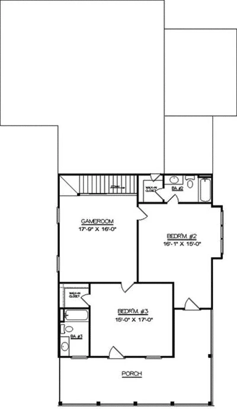 Southern House Plan Second Floor - 024D-0027 - Shop House Plans and More