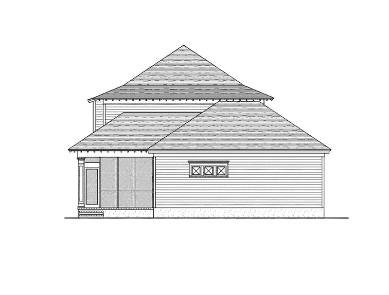 Southern House Plan Rear Elevation - 024D-0027 - Shop House Plans and More