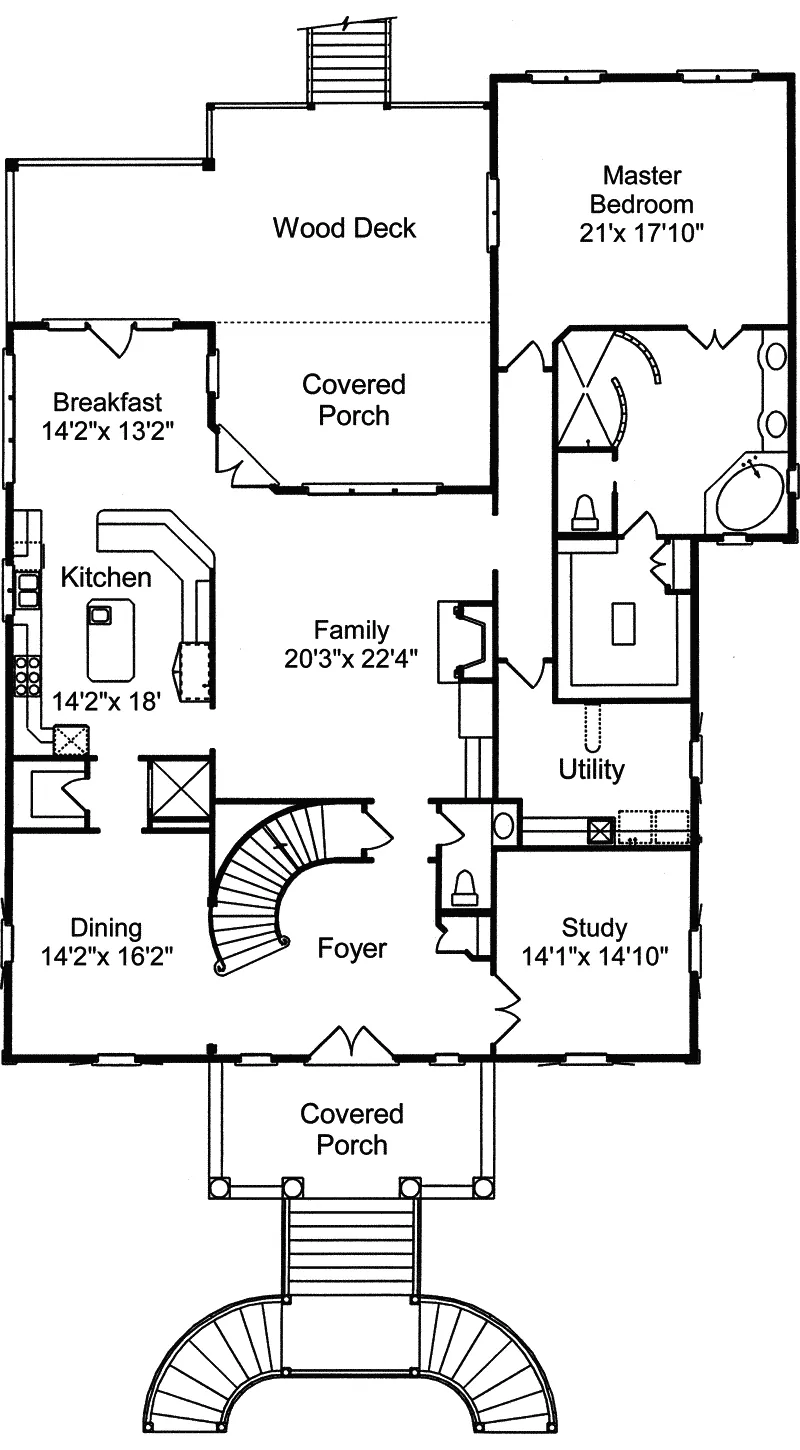 Waterfront House Plan First Floor - Highcroft Manor Luxury Home 024S-0037 - Search House Plans and More