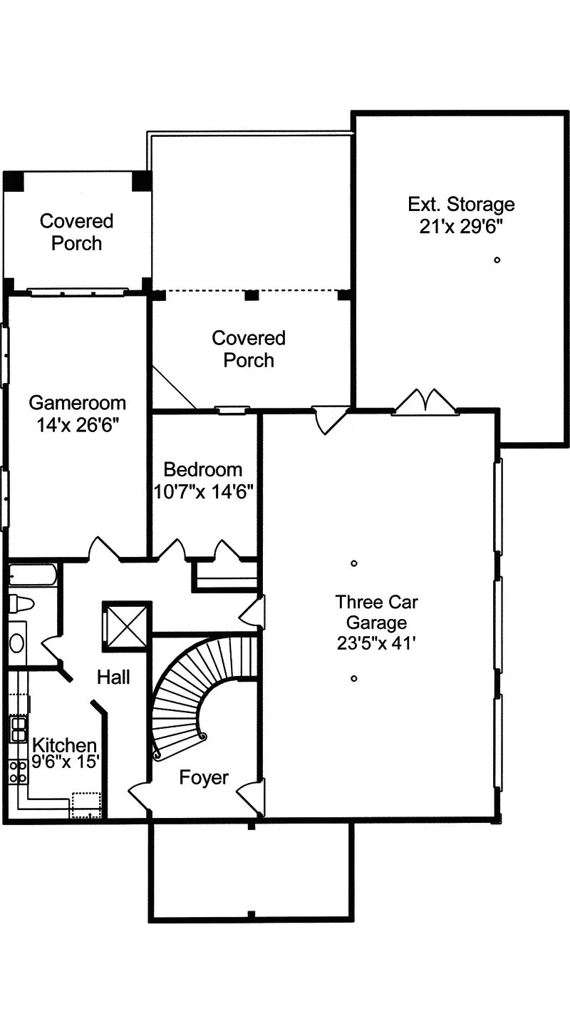 Colonial Home Plan Lower Level 024S-0037