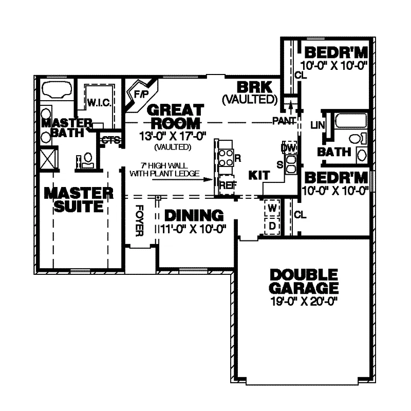 Traditional House Plan First Floor - Prestwick Ranch Home 025D-0003 - Shop House Plans and More