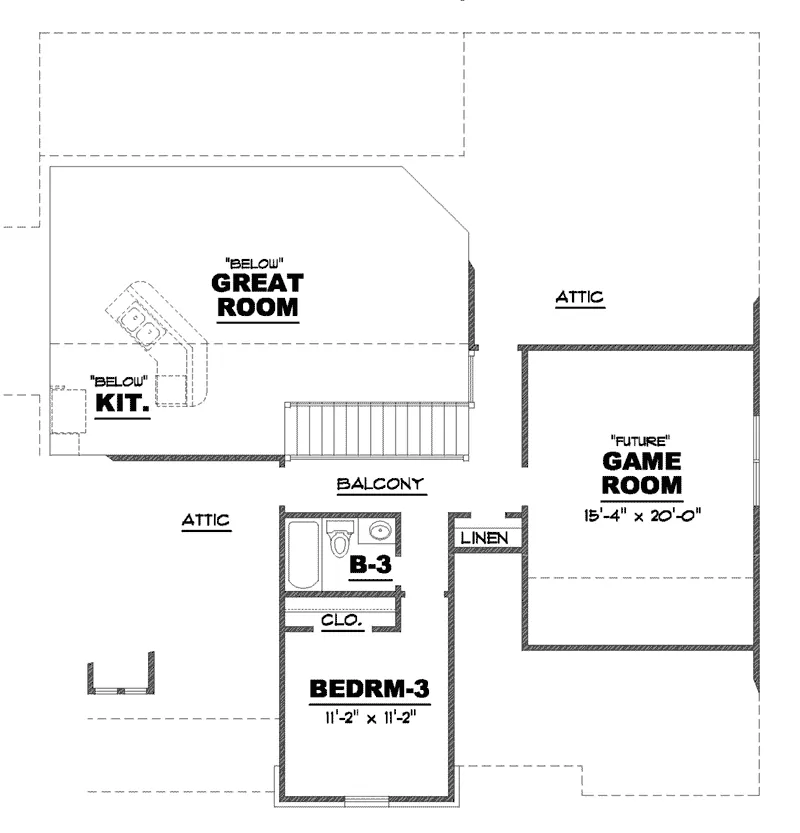 Bungalow House Plan Second Floor - Larimore Path Craftsman Home 025D-0116 - Shop House Plans and More