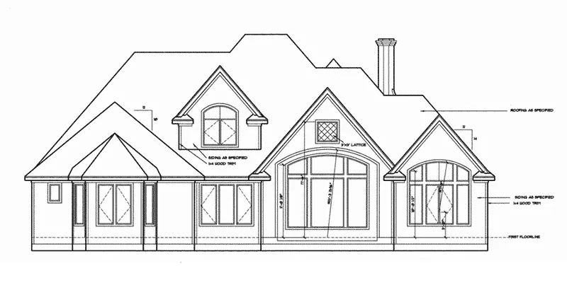 Craftsman House Plan Rear Elevation - Naperville European Style Home 026D-1324 - Shop House Plans and More