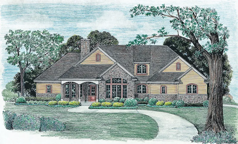 Stone Accents And Dormer Grace This Country Home