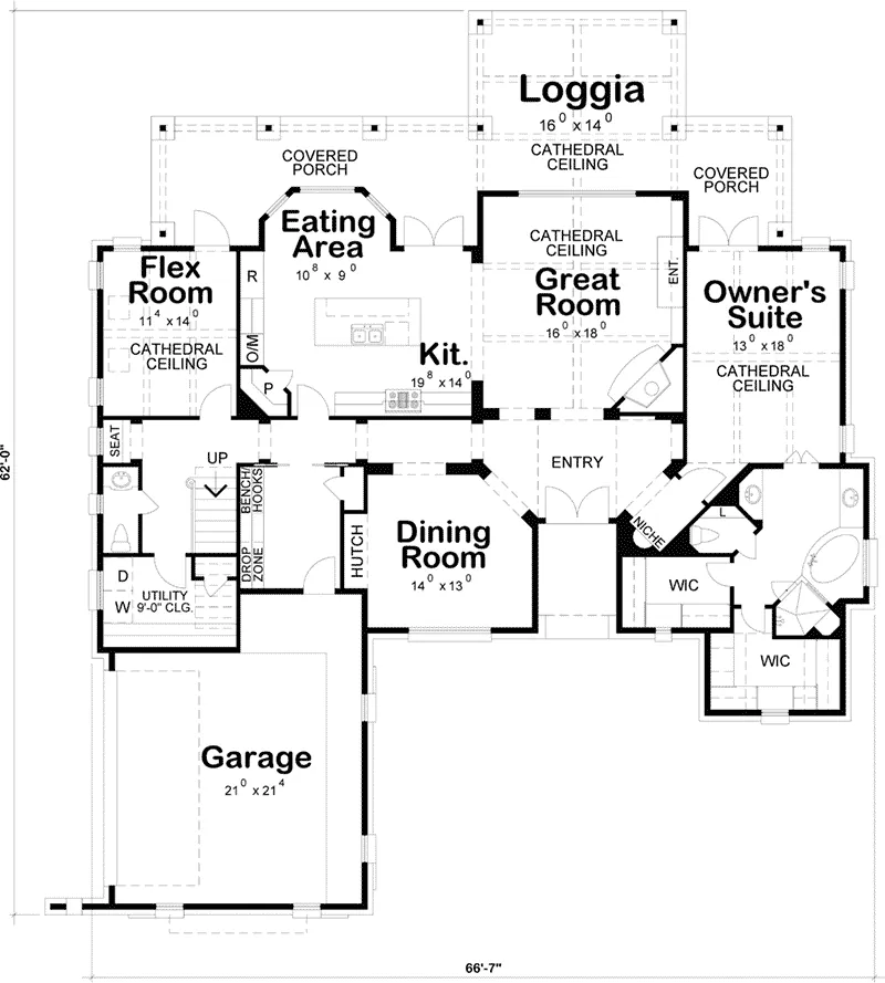 Country French House Plan First Floor - 026D-1855 - Shop House Plans and More