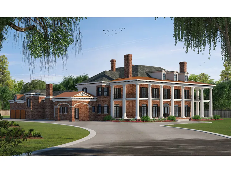Southern Plantation House Plan Front Image - Southern Comfort Luxury Home 026D-1856 - Shop House Plans and More