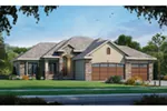 Rustic House Plan Front of Home - Ruggeri Rustic Ranch Home 026D-1871 - Shop House Plans and More