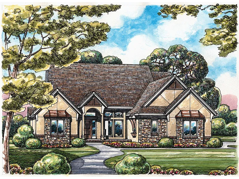 Ranch House Plan Front Image - Heather Ridge Ranch Home 026D-1888 - Search House Plans and More