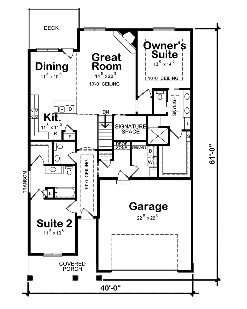 Craftsman Home Plan First Floor 026D-1907