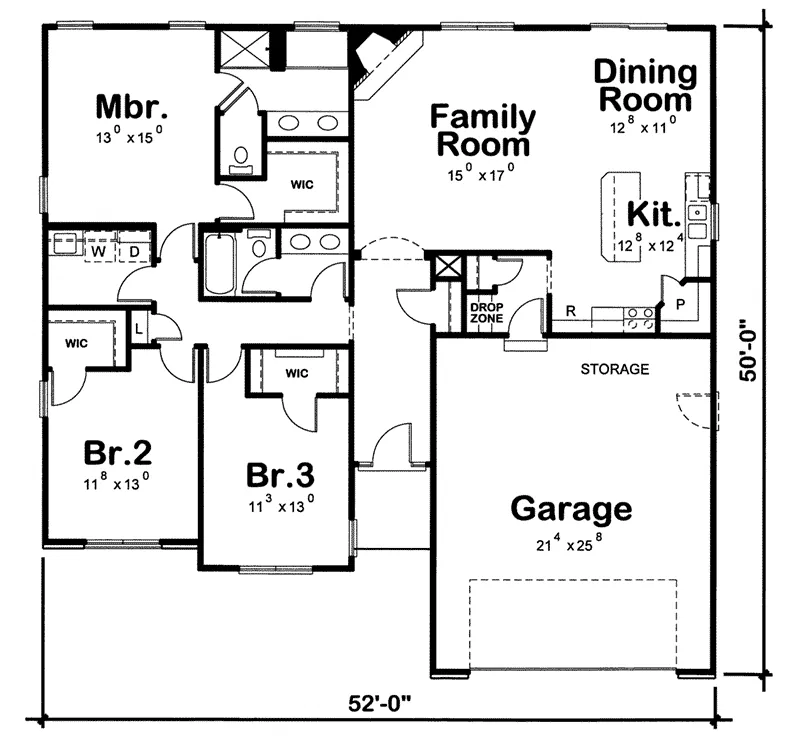 Traditional House Plan First Floor - Crows Creek Ranch Home 026D-1910 - Search House Plans and More