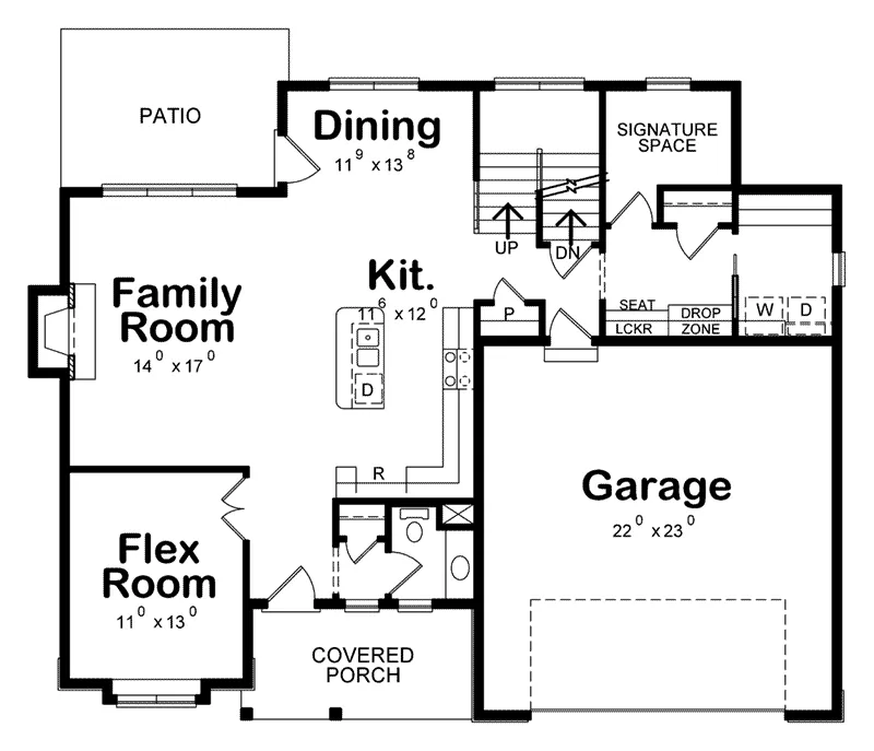 Ranch House Plan First Floor - Cassidy Downs Craftsman Home 026D-1919 - Search House Plans and More