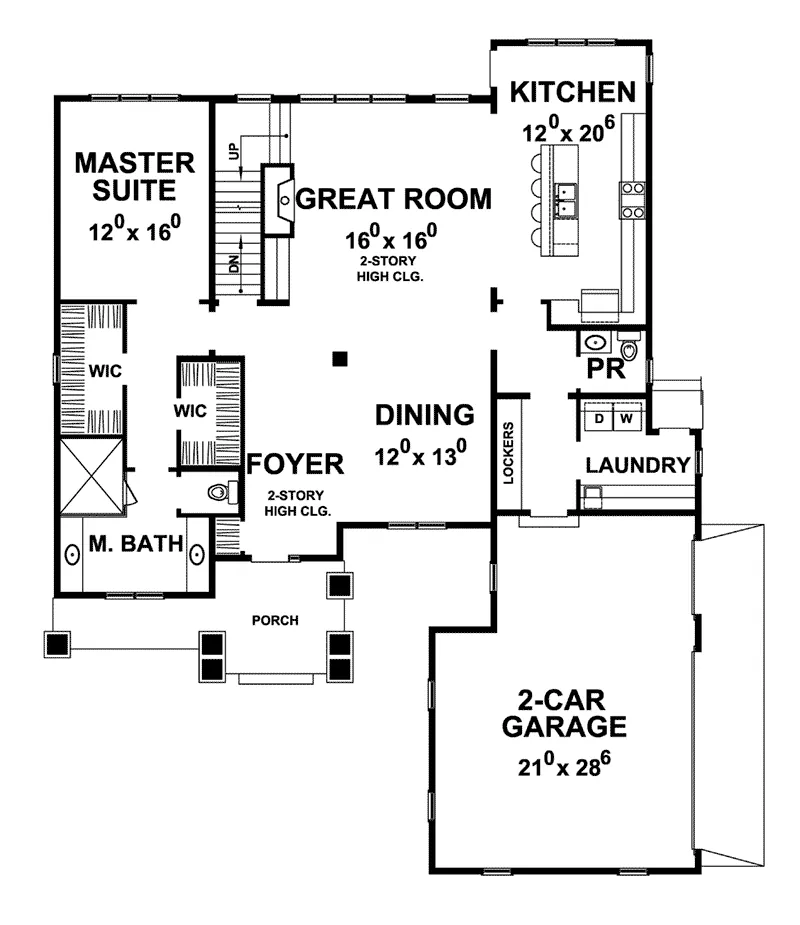 Country House Plan First Floor - Geyer Glen Craftsman Home 026D-1923 - Search House Plans and More
