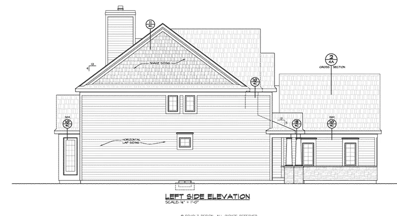 Country House Plan Left Elevation - Geyer Glen Craftsman Home 026D-1923 - Search House Plans and More