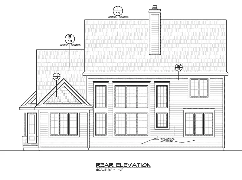 Country House Plan Rear Elevation - Geyer Glen Craftsman Home 026D-1923 - Search House Plans and More